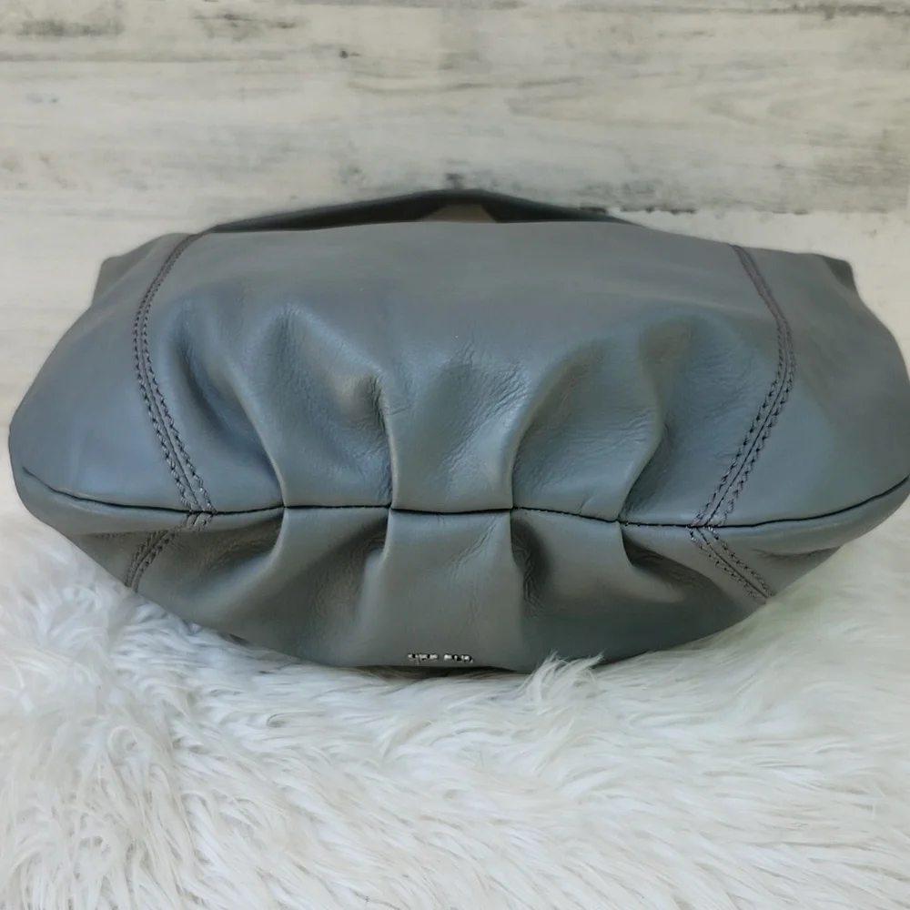 The Sak Grey Leather Hobo Bag with Tassel